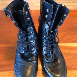 Black combat style boots